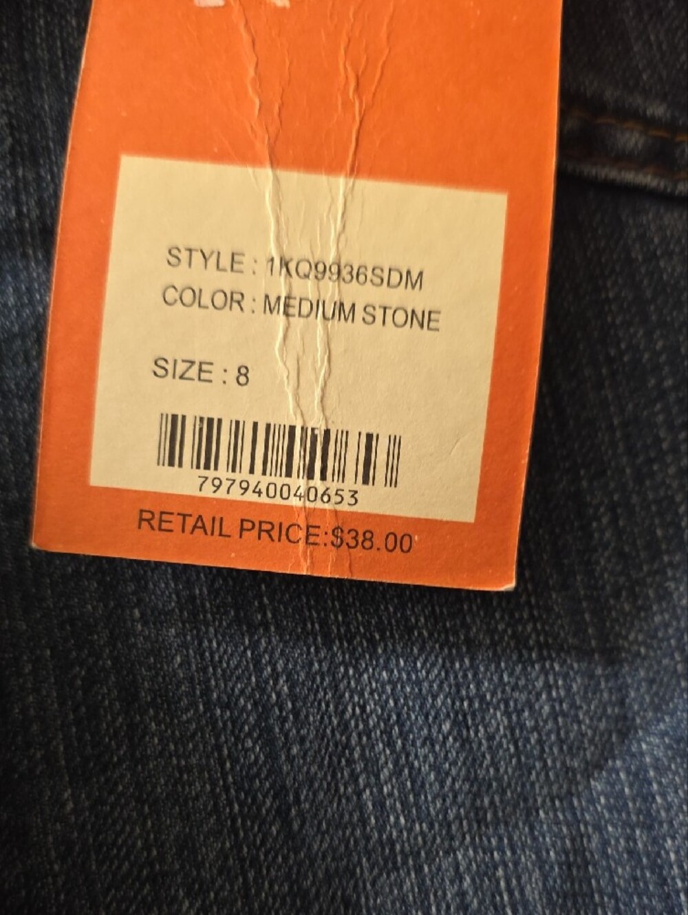 d. jeans Medium Blue Cropped Jeans with Woven Tan Belt Size 8 - Picture 4 of 8